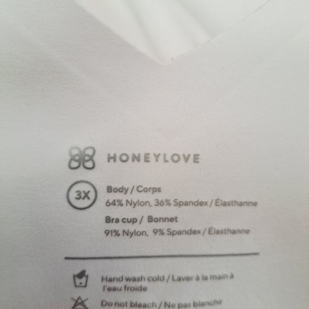 Honeylove V-Neck Soft Flex White Bra 3X Wireless Back Smoothing Comfort Shaping - Picture 4 of 13